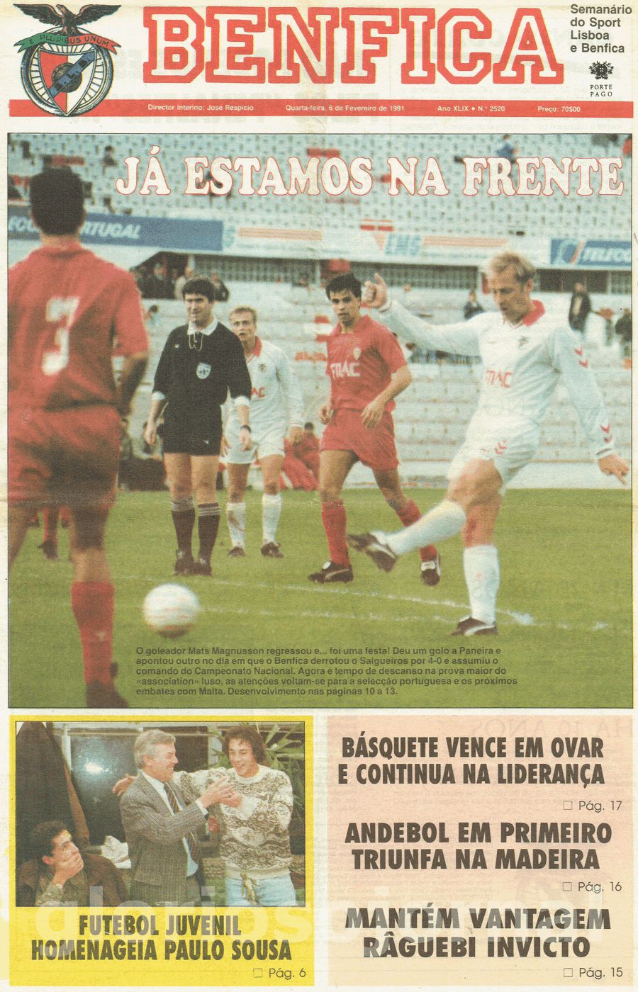 jornal o benfica 2520 1991-02-06